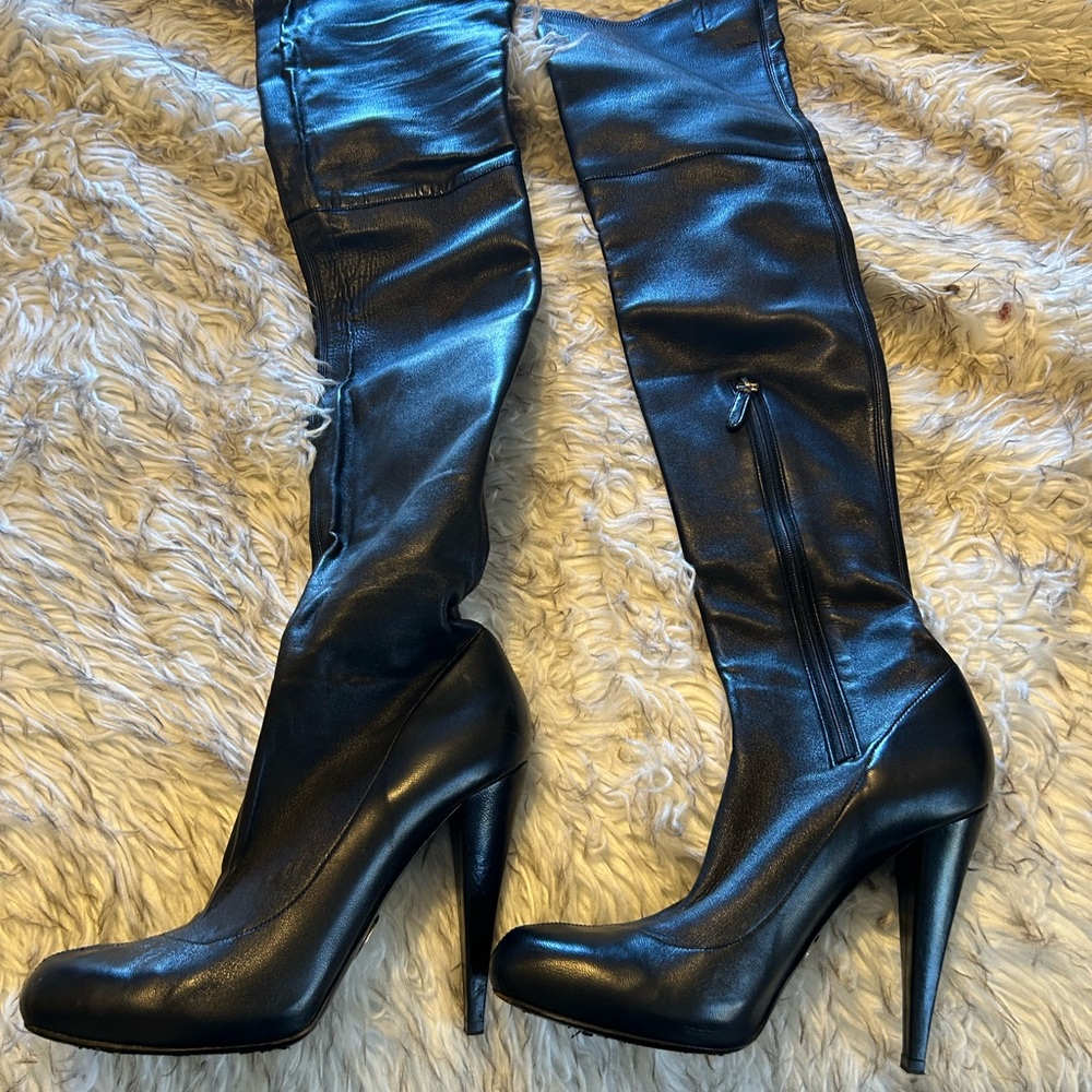 Roberto Cavalli Black Over-the-Knee Stiletto Boots